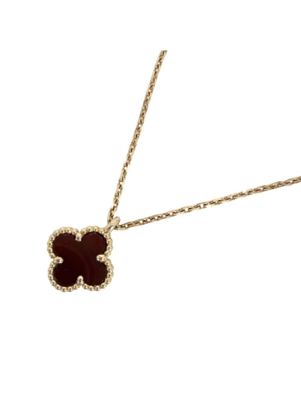 Van Cleef & Arpels Necklace Sweet Alhambra Rose Gold & 18k Pink Carnelian